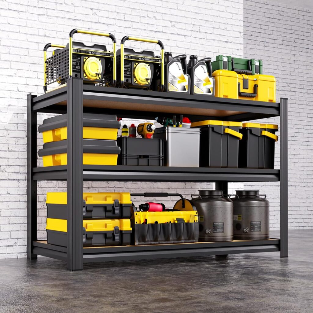 3 Tier Adjustable Garage Storage Rack Rust Proof Metal Shelving